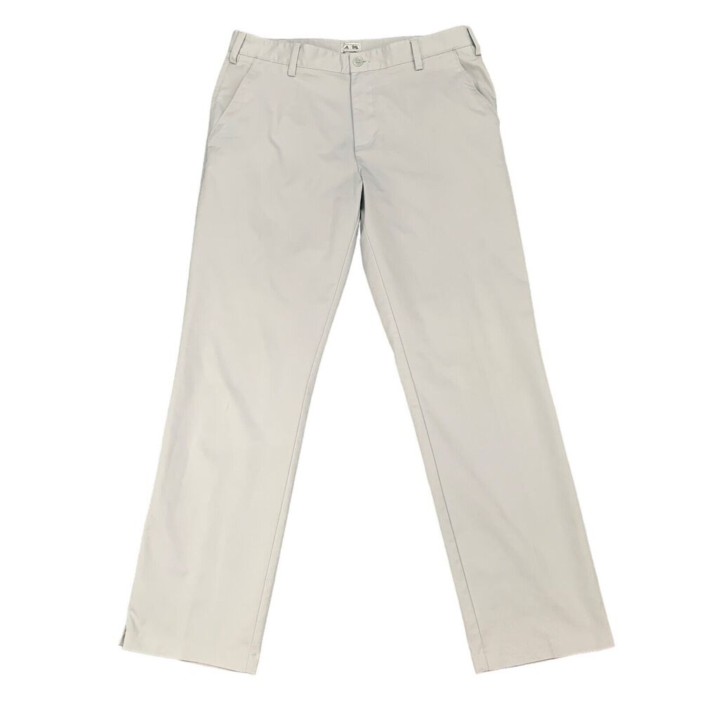 Adidas Pants Mens 34 Dove Gray Climalite Three Stripe Tech Performance Golf